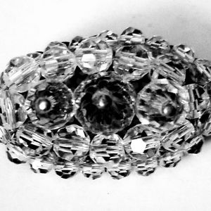 Vintage Clear CRYSTAL Strung Cluster Bead BROOCH P